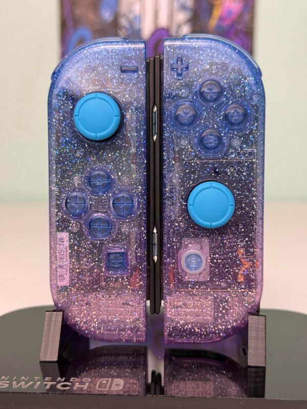 Two-Tone Glossy Glitter - Blue & Purple - Custom Joycons for the Nintend Switch - Image 5