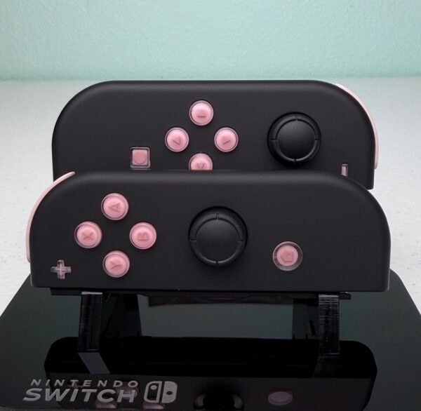 Midnight Black Jelly Buttons - Pink accents - Custom Joycons for the Nintend Switch - Image 2
