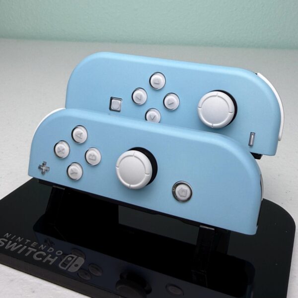 Powder Blue With Jelly Buttons - White Accents - Custom Joycons for the Nintend Switch - Image 3