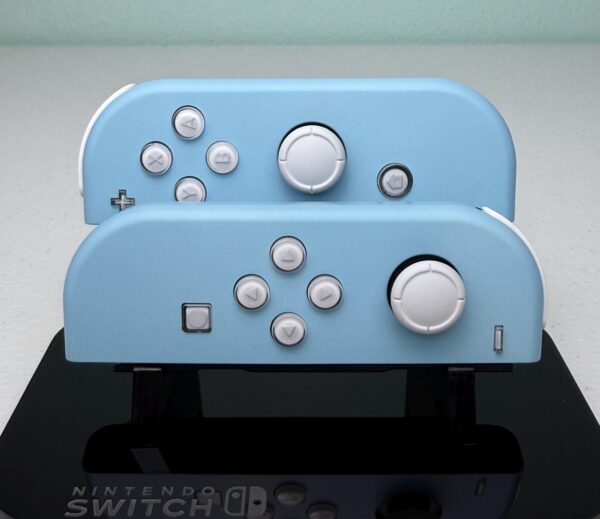 Powder Blue With Jelly Buttons - White Accents - Custom Joycons for the Nintend Switch - Image 5
