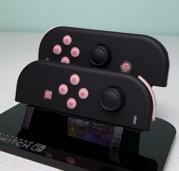 Midnight Black Jelly Buttons - Pink accents - Custom Joycons for the Nintend Switch - Image 4