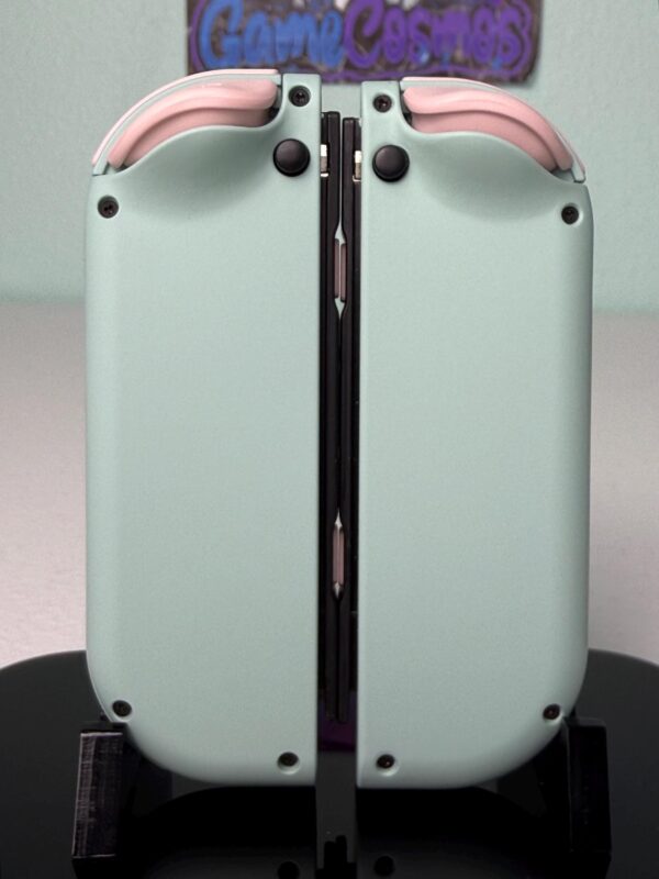 Light Cyan With Colored Hearts - Pink Accents - Custom Joycons for the Nintend Switch - Image 5
