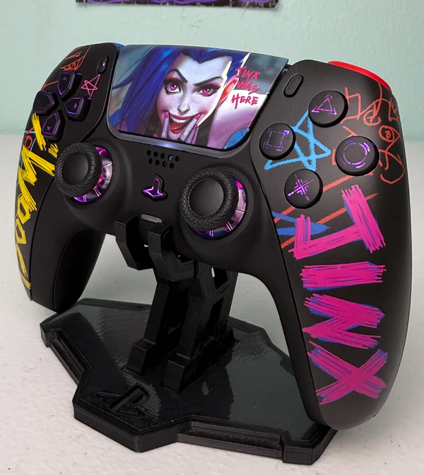 Jinx Arcane League Of Legends - RGB LED - Custom Wireless Controller 4 PS5 Or PC - Image 3