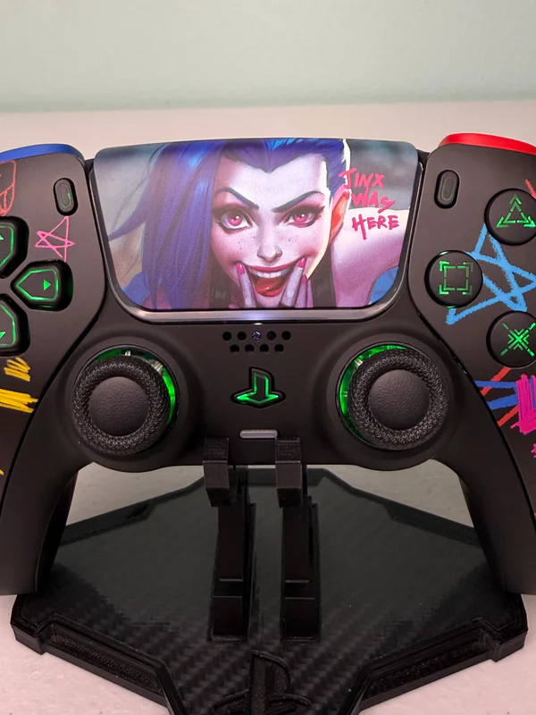 Jinx Arcane League Of Legends - RGB LED - Custom Wireless Controller 4 PS5 Or PC - Image 2