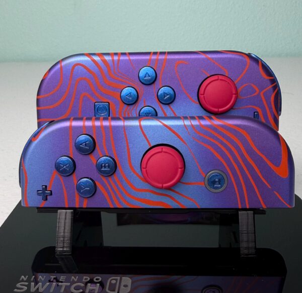 Damascus Design - Chameleon Blue - Custom Joycons for the Nintend Switch - Image 2