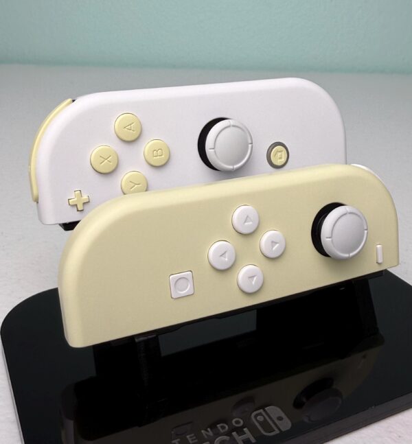 White & Cream - Soft Touch Finish - Custom Joycons for the Nintend Switch - Image 2