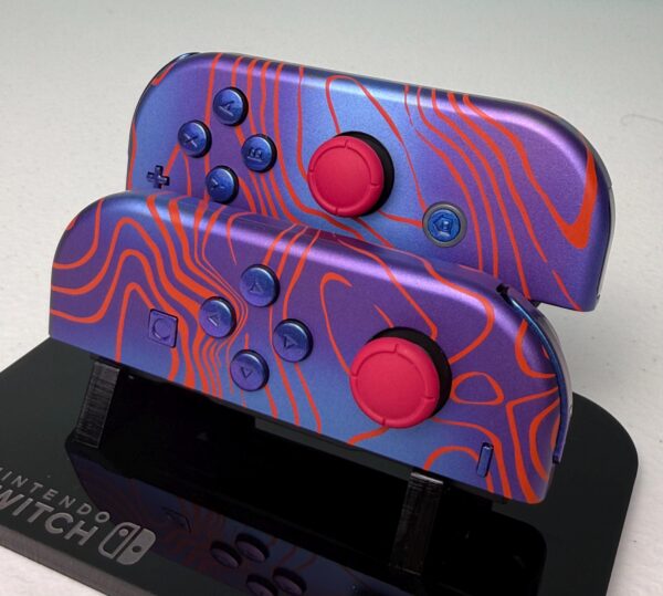 Damascus Design - Chameleon Blue - Custom Joycons for the Nintend Switch - Image 3