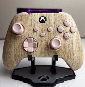 Wooden theme - Pink Pastel Accents - Custom Wireless Controller for Xbox Or PC