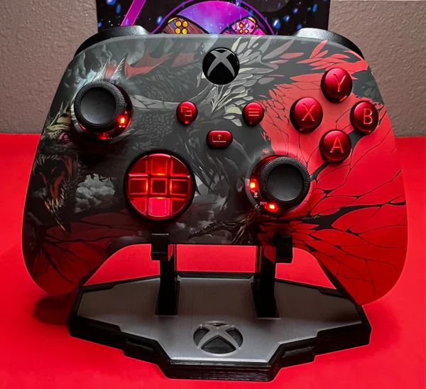 Dragon theme - RGB LED - Vampire Red - Custom Wireless Controller for Xbox Or PC