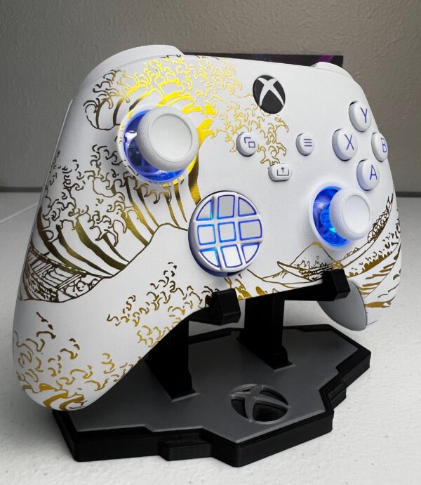 Golden Wave White Kanagawa - RGB LED - Custom Wireless Controller for Xbox Or PC - Image 3