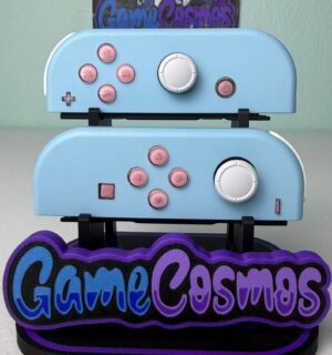 Sky Blue W/ Jelly Buttons - Pink accents - Custom Joycons for the Nintend Switch