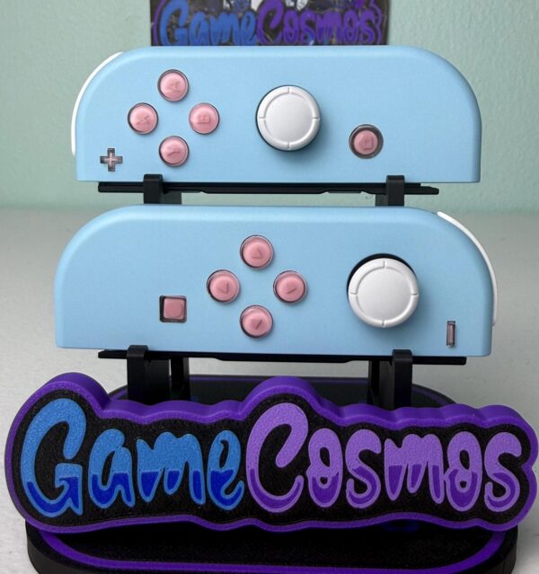 Sky Blue W/ Jelly Buttons - Pink accents - Custom Joycons for the Nintend Switch