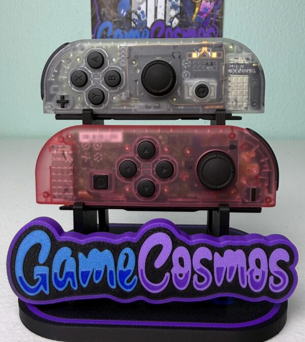 Clear Pink & Clear - Black Accents - Custom Joycons for the Nintend Switch - Image 2