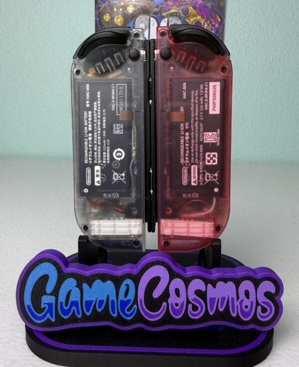 Clear Pink & Clear - Black Accents - Custom Joycons for the Nintend Switch - Image 5