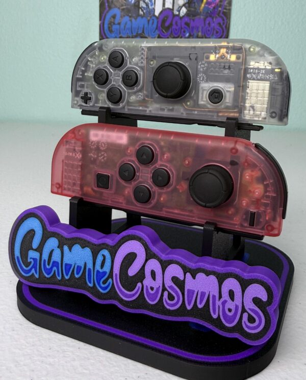 Clear Pink & Clear - Black Accents - Custom Joycons for the Nintend Switch - Image 4