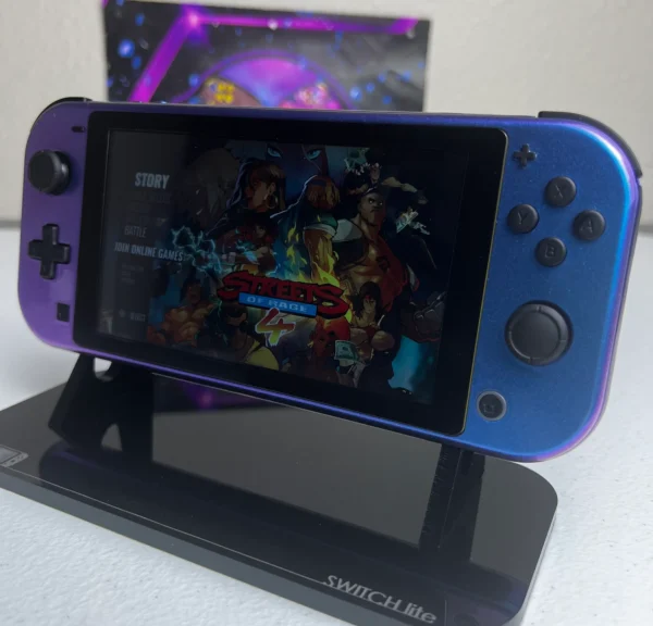 Two-Tone Glossy Blue Chameleon - Black Accents - Custom Switch Lite - Image 2