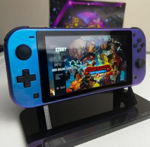 Two-Tone Glossy Blue Chameleon - Black Accents - Custom Switch Lite