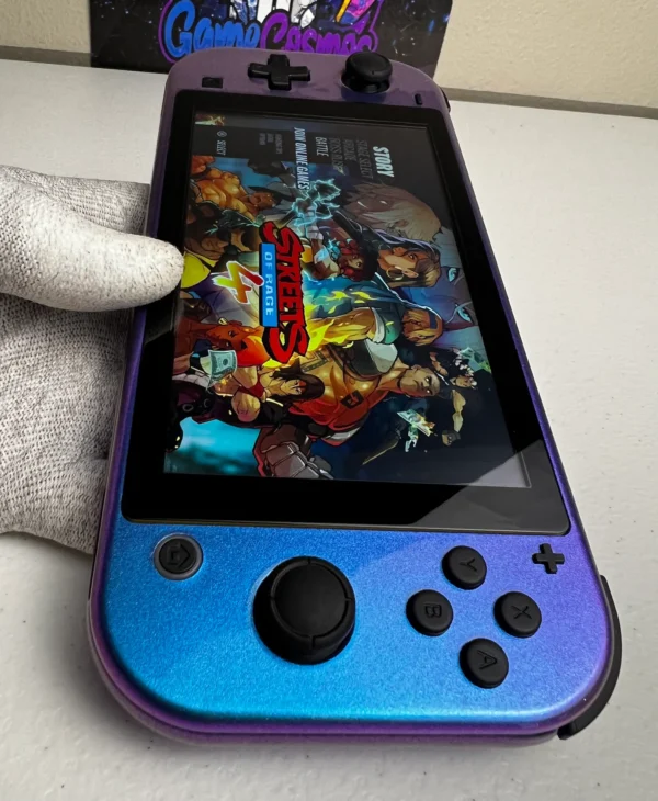 Two-Tone Glossy Blue Chameleon - Black Accents - Custom Switch Lite - Image 3