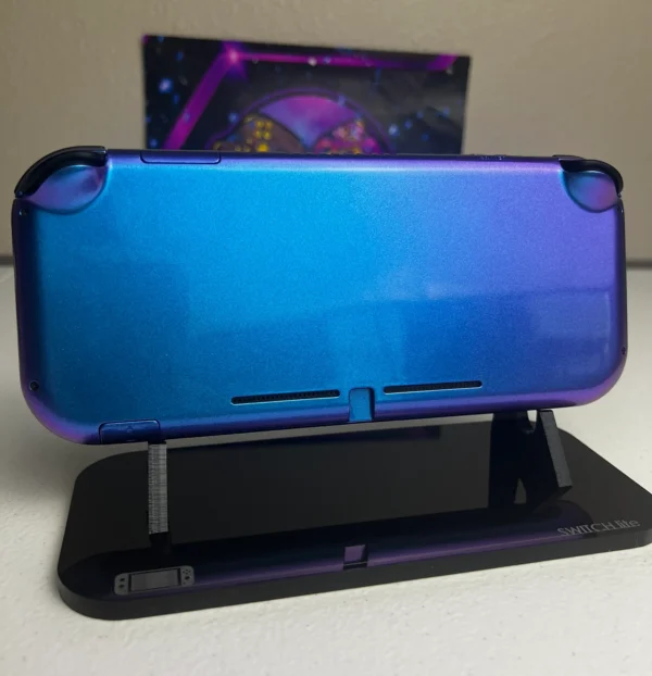 Two-Tone Glossy Blue Chameleon - Black Accents - Custom Switch Lite - Image 5