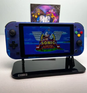 Transparent Blue - Black Accents + Colorful ABXY - Custom Switch Lite