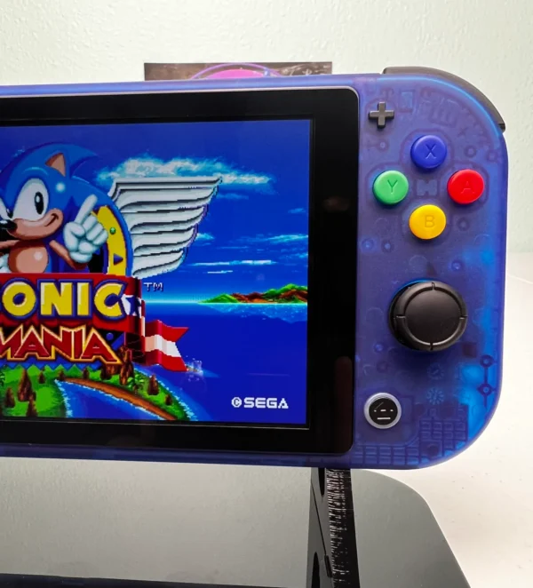 Transparent Blue - Black Accents + Colorful ABXY - Custom Switch Lite - Image 3