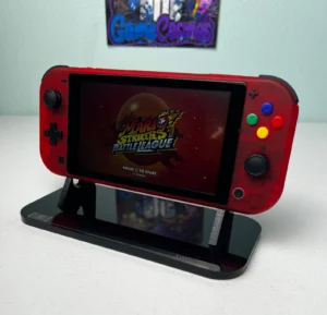 Clear Red - Black Accents + Colorful ABXY - Custom Switch Lite