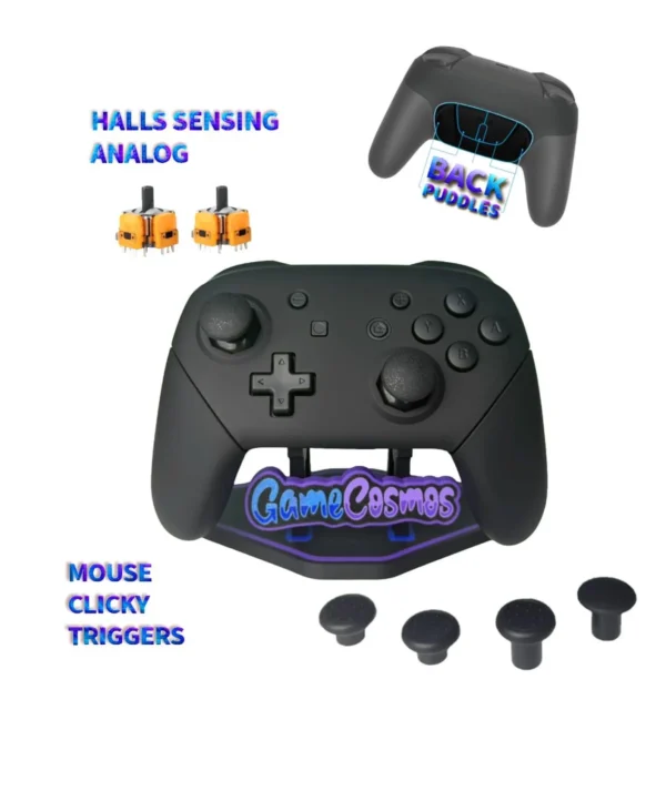 No Drift Halls - Back Paddles - Black Custom Pro Controller for Nintendo Switch
