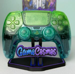 Glossy Clear Green Blue Gradient - Custom Wireless Controller for PS5 Or PC