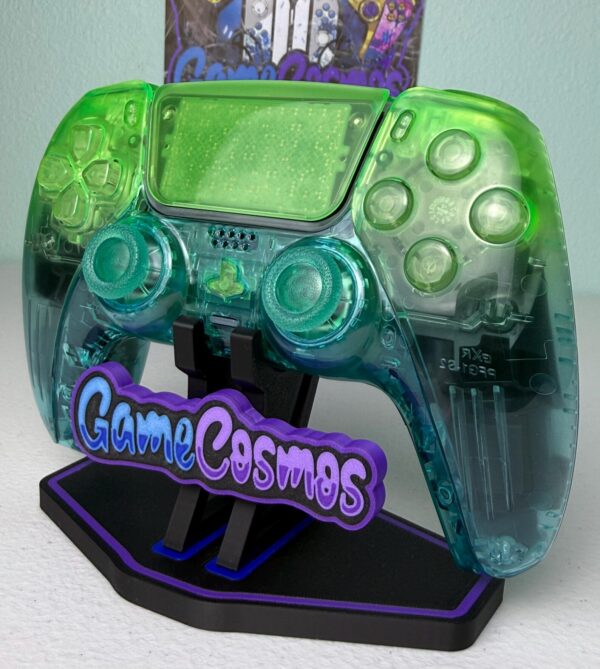 Glossy Clear Green Blue Gradient - Custom Wireless Controller for PS5 Or PC - Image 2