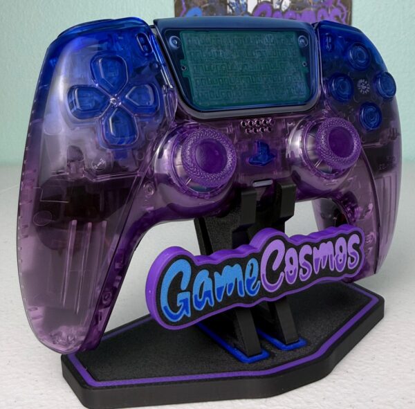Glossy Clear Blue Purple Gradient - Custom Wireless Controller for PS5 Or PC - Image 3