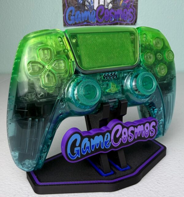 Glossy Clear Green Blue Gradient - Custom Wireless Controller for PS5 Or PC - Image 3