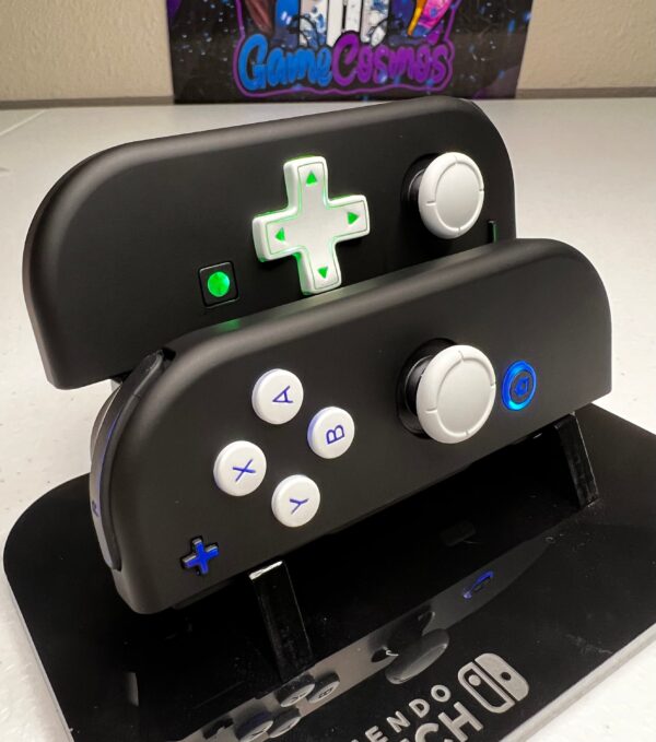 Soft Touch Black & White - RGB LED - Custom Joycons for the Nintend Switch - Image 4
