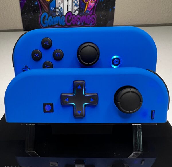 Deep Blue Soft Touch Pastel - RGB LED - Custom Joycons for the Nintendo Switch - Image 4