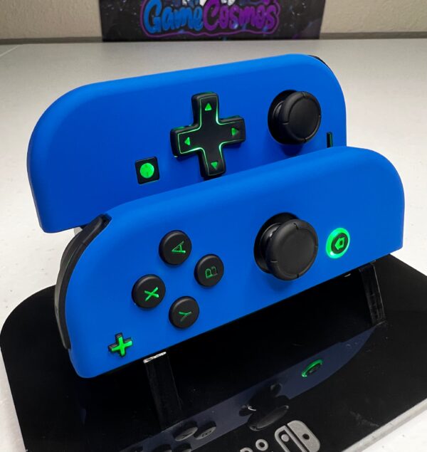 Deep Blue Soft Touch Pastel - RGB LED - Custom Joycons for the Nintendo Switch - Image 3