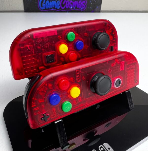 Transparent Clear Red - Colorful ABXY - Custom Joycons for the Nintend Switch - Image 3