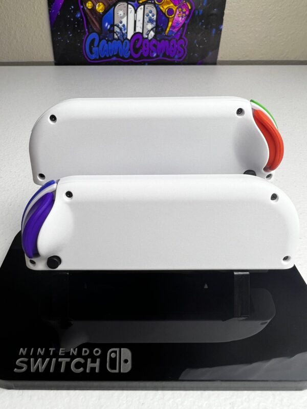 Soft Touch Pure White - Colorful Buttons - Custom Joycons for the Nintend Switch - Image 5