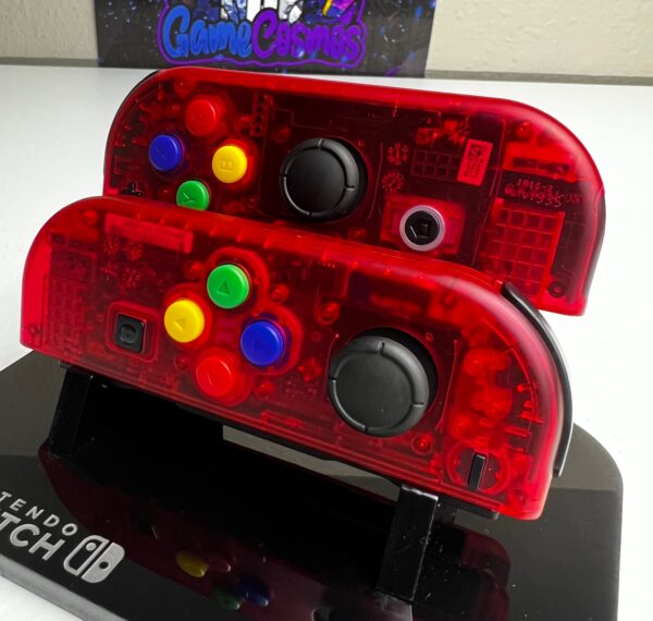 Transparent Clear Red - Colorful ABXY - Custom Joycons for the Nintend Switch - Image 2