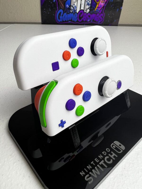 Soft Touch Pure White - Colorful Buttons - Custom Joycons for the Nintend Switch - Image 4
