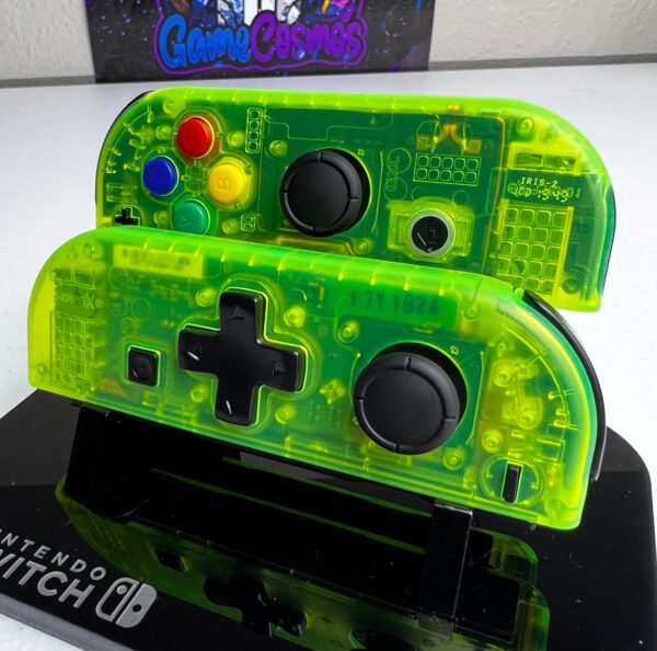 Transparent Lime Green - DPAD colorful ABXY - Custom Joycons for the Nintend Switch - Image 2