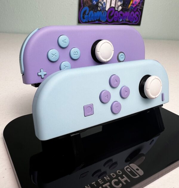 Violet & Powder Blue - Soft Touch Finish - Custom Joycons for the Nintend Switch - Image 3
