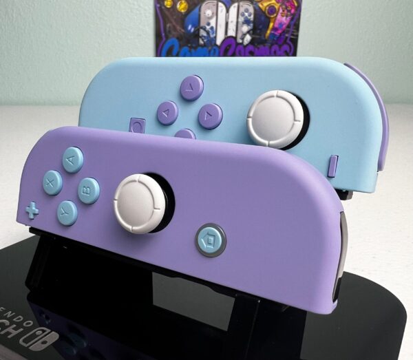 Violet & Powder Blue - Soft Touch Finish - Custom Joycons for the Nintend Switch - Image 2