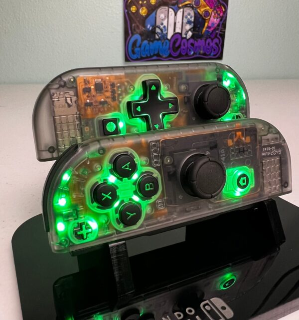 Transparent Black - RGB LED - Custom Joycons for the Nintend Switch - Image 4