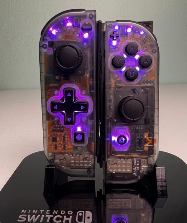 Transparent Black - RGB LED - Custom Joycons for the Nintend Switch - Image 5