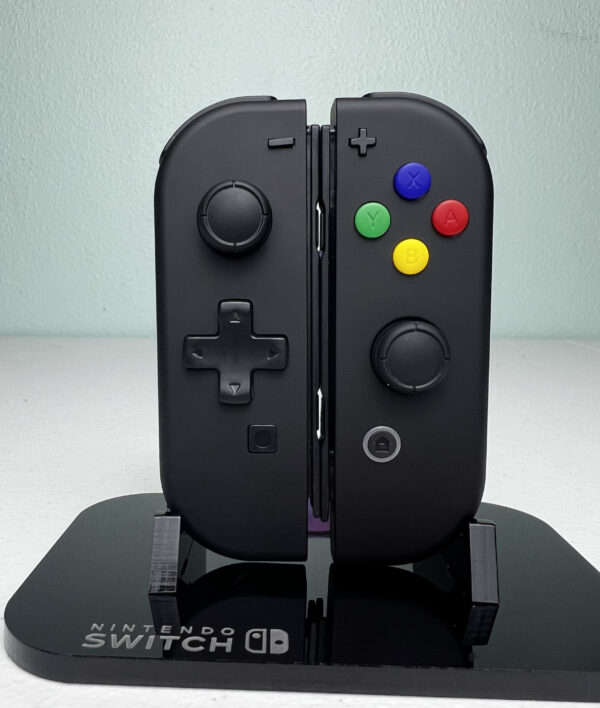 Soft Touch Midnight Black - DPAD Colored ABXY - Custom Joycons for the Nintend Switch - Image 4