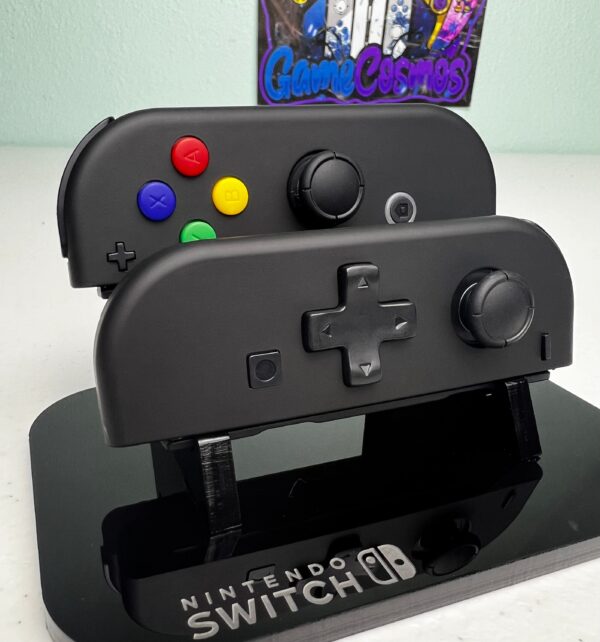 Soft Touch Midnight Black - DPAD Colored ABXY - Custom Joycons for the Nintend Switch - Image 3