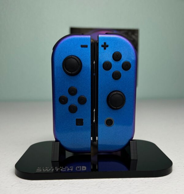 Glossy Chameleon Blue - Black Accents - Custom Joycons for the Nintend Switch - Image 3