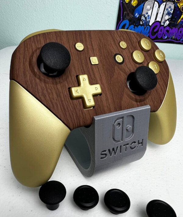 Woodgrain and Champagne - Adjustable Analog Sticks - Wireless Pro Controller for The Switch Or PC - Image 3