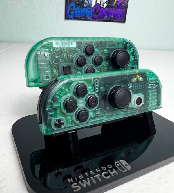 Clear Emerald - Black Accents - Custom Joycons for the Nintend Switch - Image 3