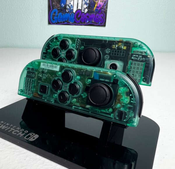 Clear Emerald - Black Accents - Custom Joycons for the Nintend Switch - Image 2
