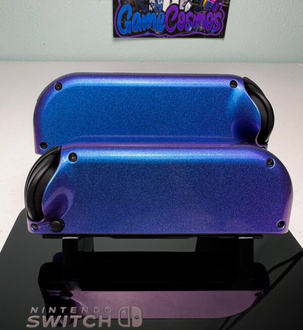 Glossy Chameleon Blue - Black Accents - Custom Joycons for the Nintend Switch - Image 4